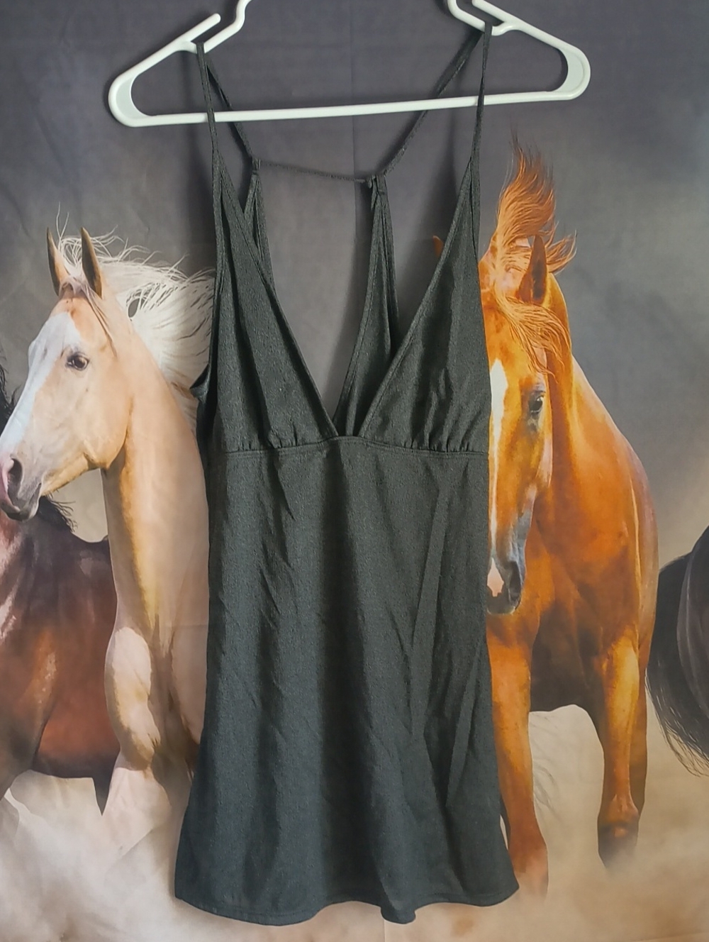Moda International Dark Gray Spaghetti Strap Tank Top